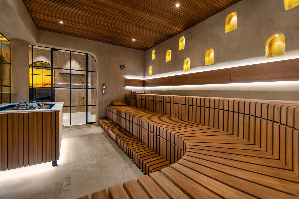 Lehmsauna in der Saunawelt des Wellnesshotels Jagdhof